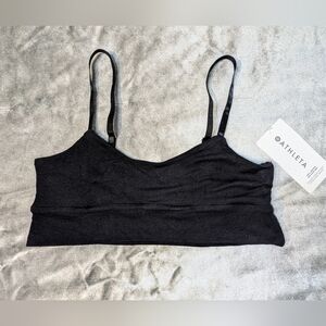 Athleta Well Rested Rib Sleep Bra Women Black Size M Super Soft Stretch